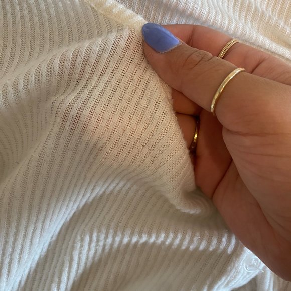 White Cropped Long Sleeve Top - Picture 4 of 5